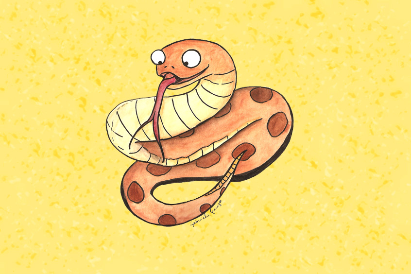Cobra de desenho animado mostrando a língua